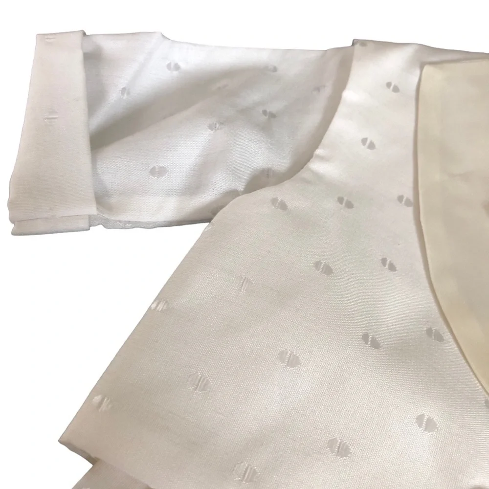 VTG 80’s Boys Baptism Christening Shortall Suit Vest 1PC Satin Tie Charming